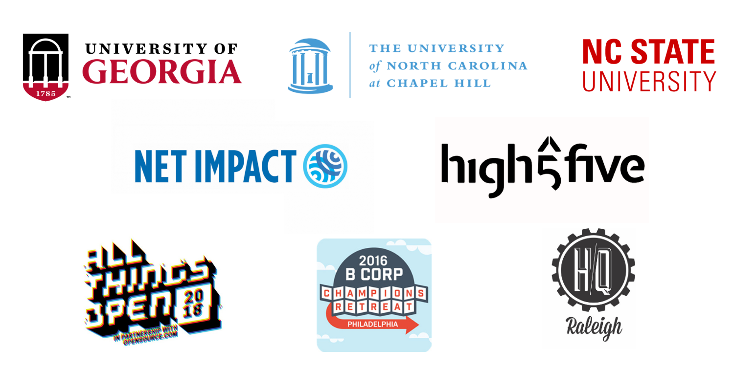 Logos of places Christina Noel has spoken at