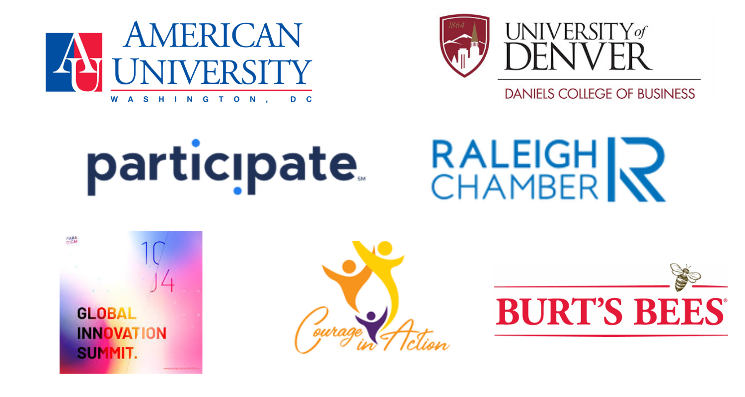 Logos of places Christina Noel has spoken at